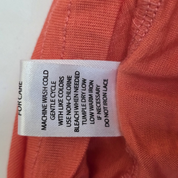 Splash Coral Long Sleeve Sheer Top - Picture 7 of 7